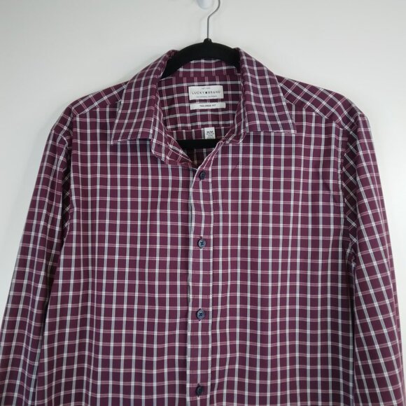 Lucky Brand Men's Tailored Fit Long Sleeve Plaid Button Down Shirt Size M - Picture 2 of 11